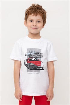 КР 302721-1/белый к550 фуфайка (футболка) для мальчика КР 302721-1/белый к550 - фото 78691