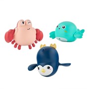 Игрушки для ванной заводные 3 шт (птичка, краб, пингвин) RWIN-003