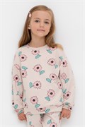 КР 302710-1/бежевый,нежный цветок к549 джемпер (свитшот) для дев КР 302710-1
